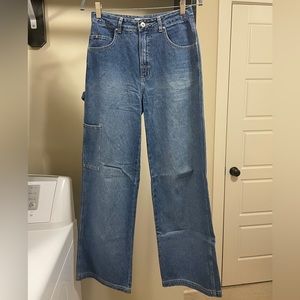 Denim Wide Leg Carpenter Jeans